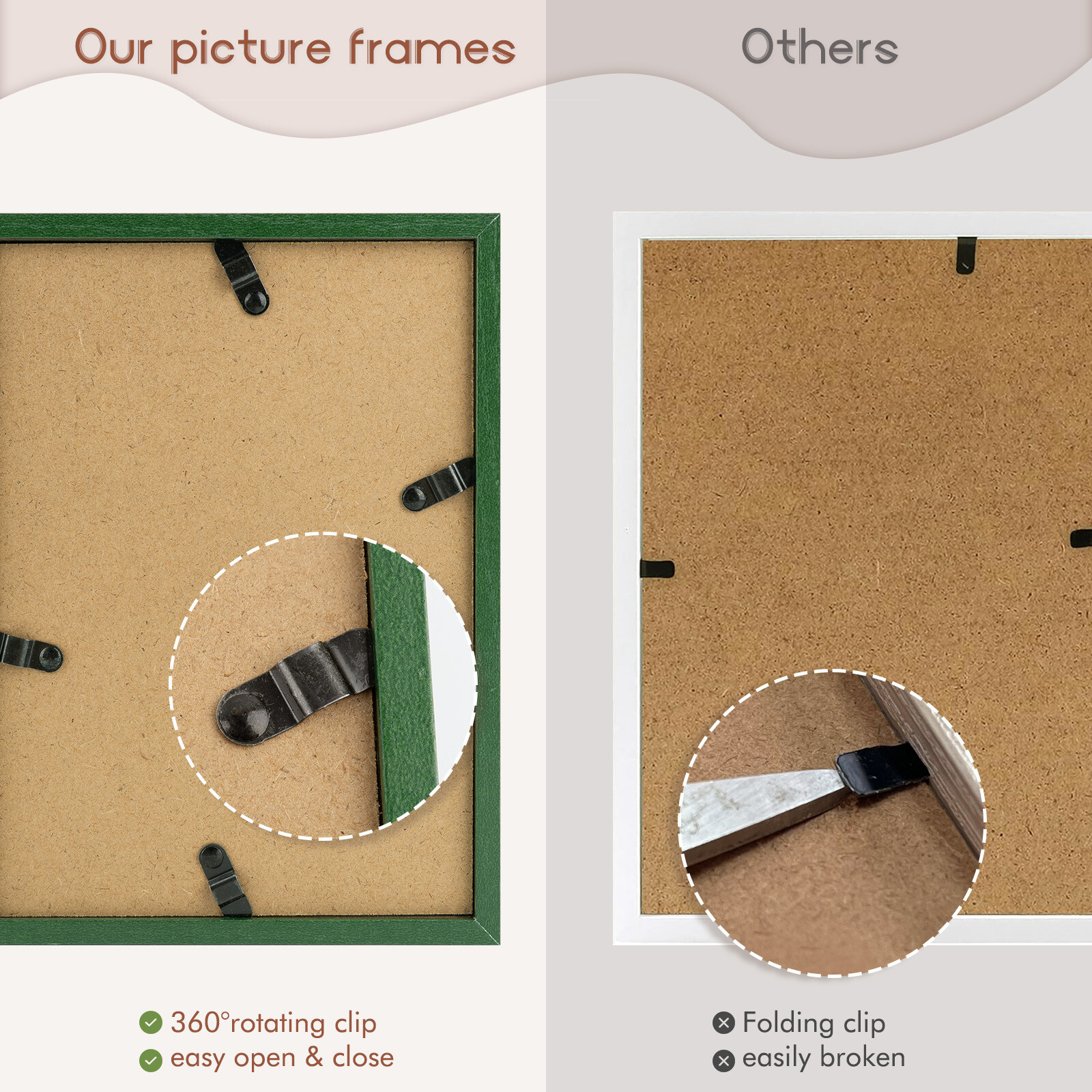Triple Hinged Frames 3 Folding Picture Frame Stand Vertically Desktop/Tabletop