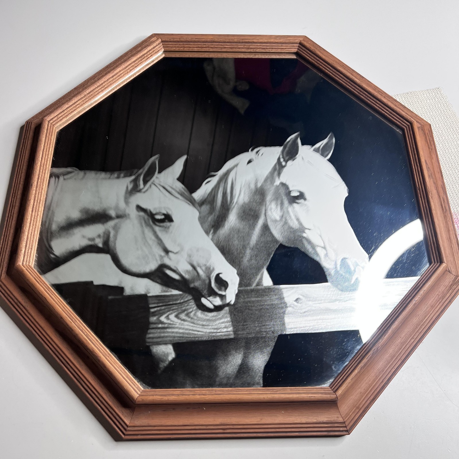 Northern Image Art Medium Brown Red Oak Wall Print Horses Made In USA Decor