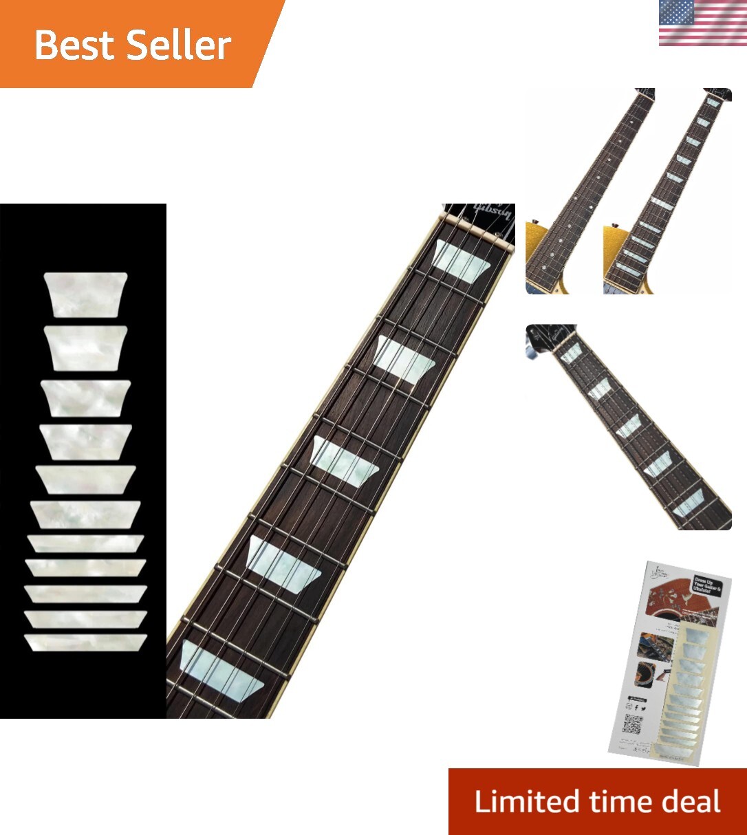 Classic White Pearl Removable Inlay Stickers for Decorative Fret Markers