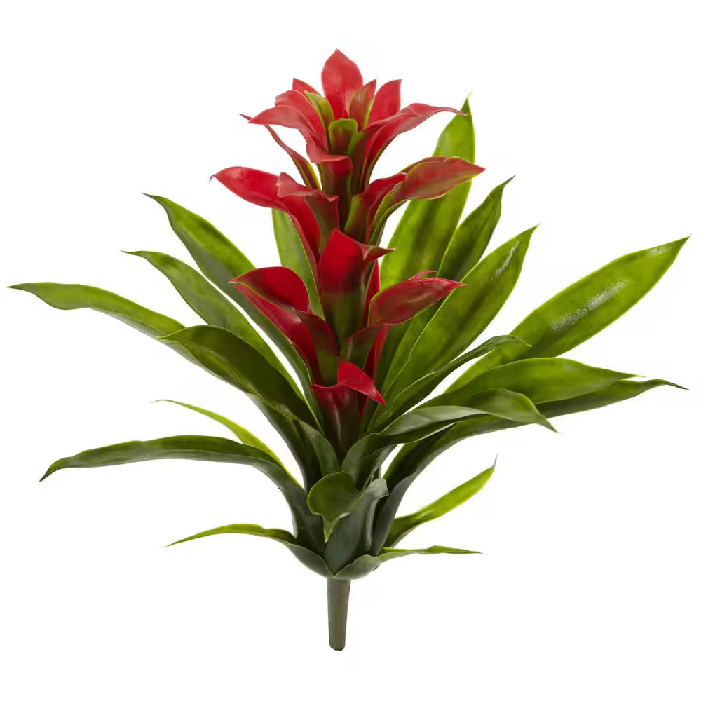Indoor 15 In. Bromeliad Artificial Flower (Set of 4)
