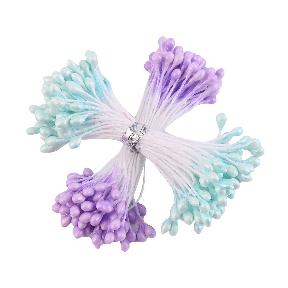 20 Bundles 1700 Pieces Assorted Color 3mm Pearl Flower Stamen for Card Making…