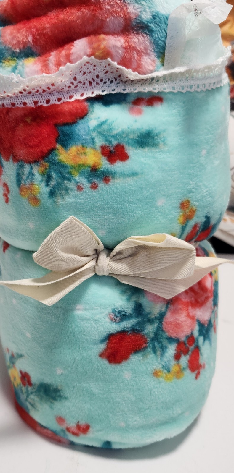 Pioneer Woman Cheerful Rose Plush Thow 50 in x 70 in