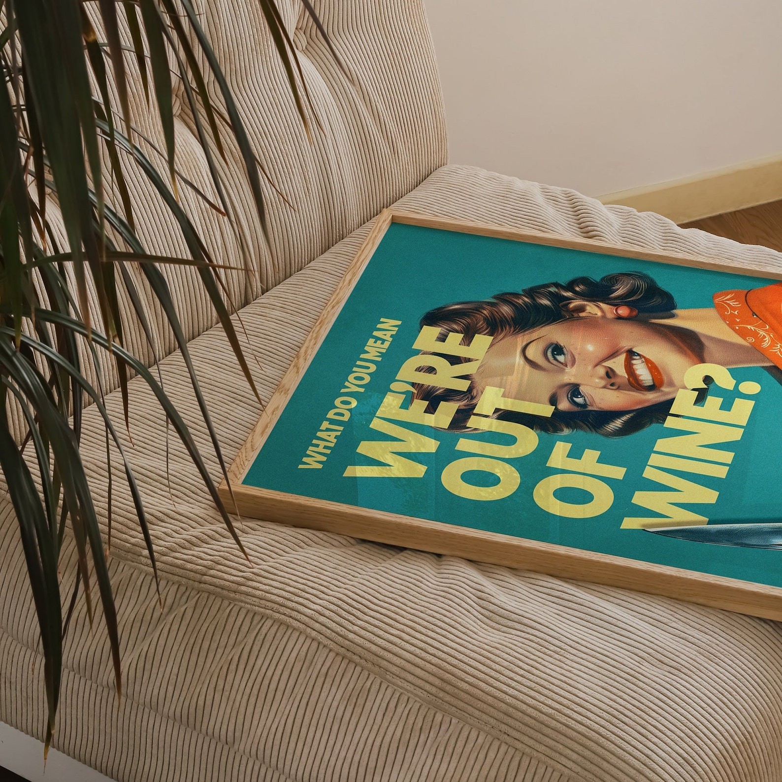 Funny Wine Poster Retro Kitchen Wall Art Vintage Mid Century Humor Bar Decor