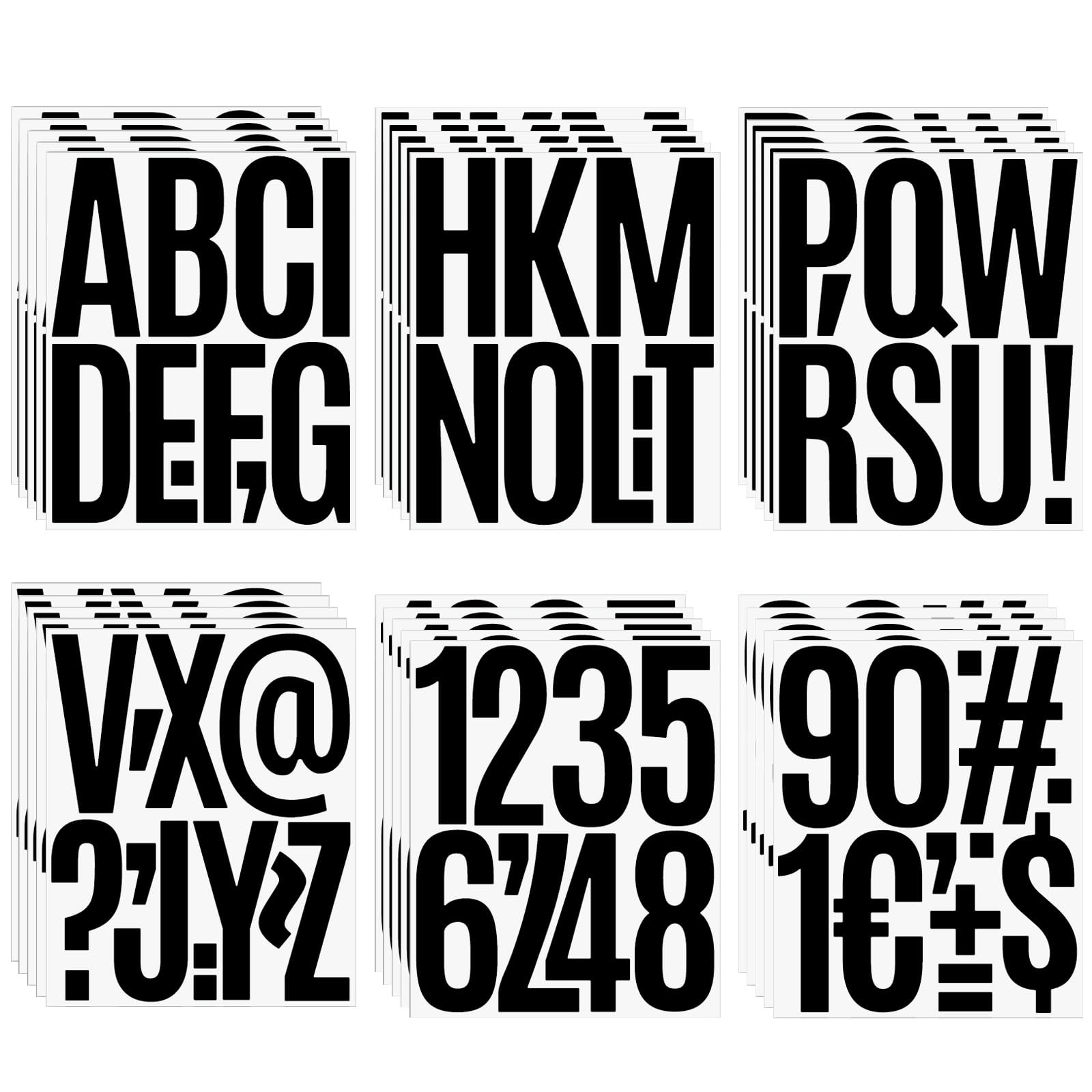 300 PCS 5 INCH LETTER NUMBER STICKERS BLACK VINYL SELF ADHESIVE ADDRESS SET