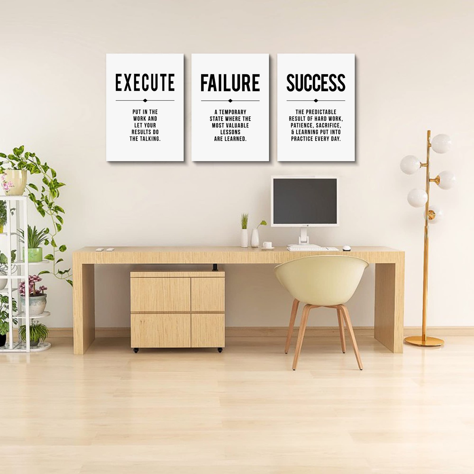 Inspirational Print – Framed Canvas Wall Art Success Quote, Office Wall Art, …