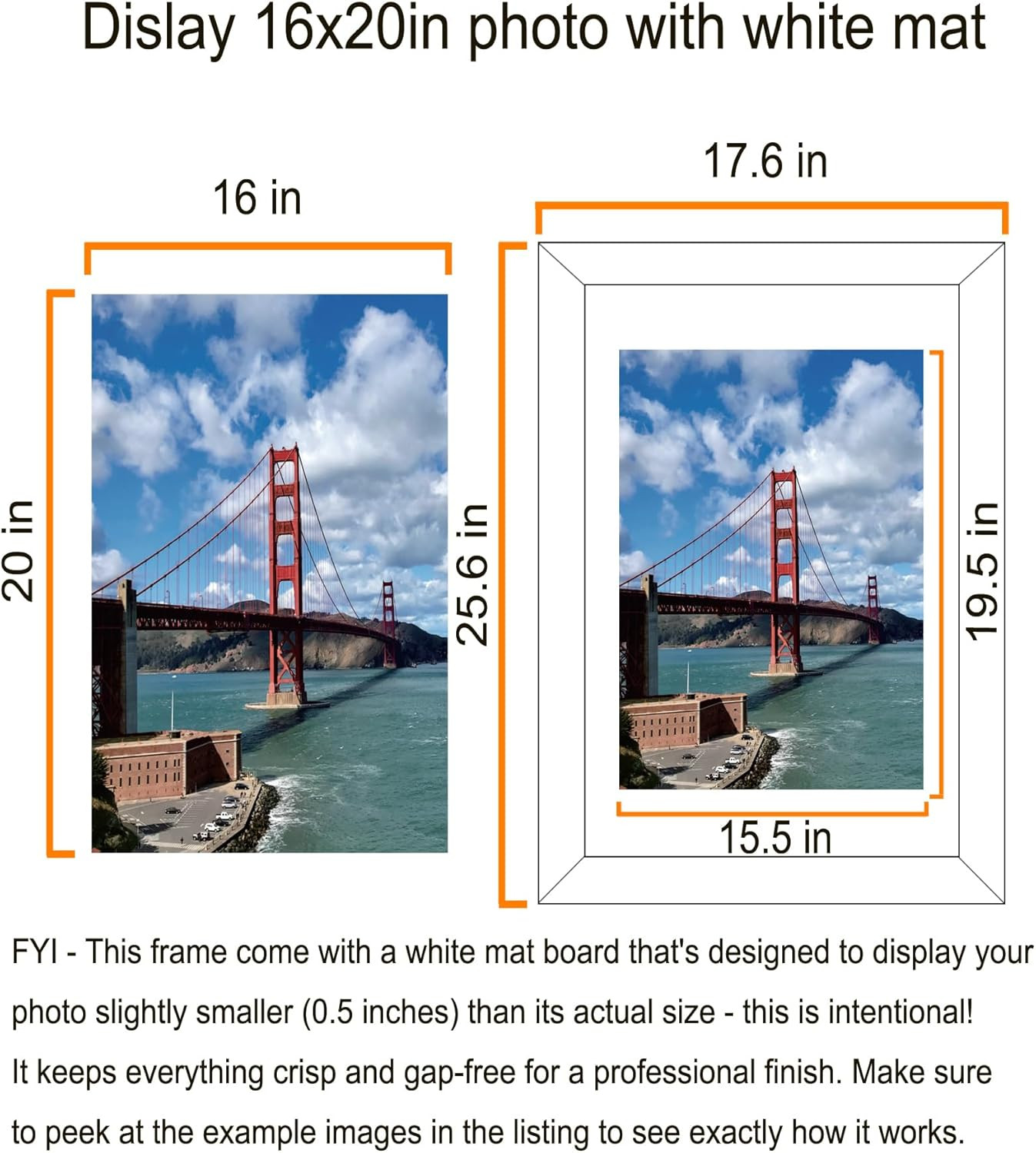 18X24 Frame in Black, Gallery Frame for Wall Mounting, 2 Pack