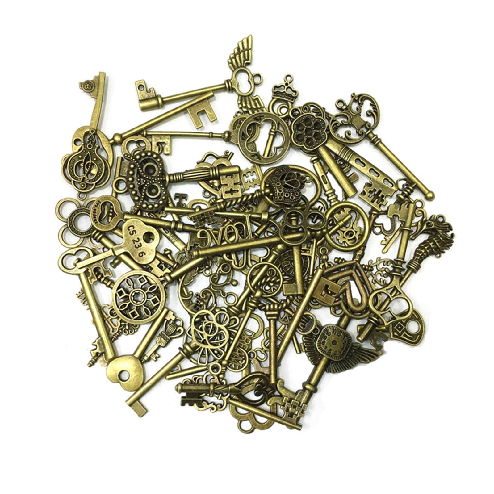 69PCS Old Vintage Antique Skeleton Keys DIY Arts & Crafts Project Large Small