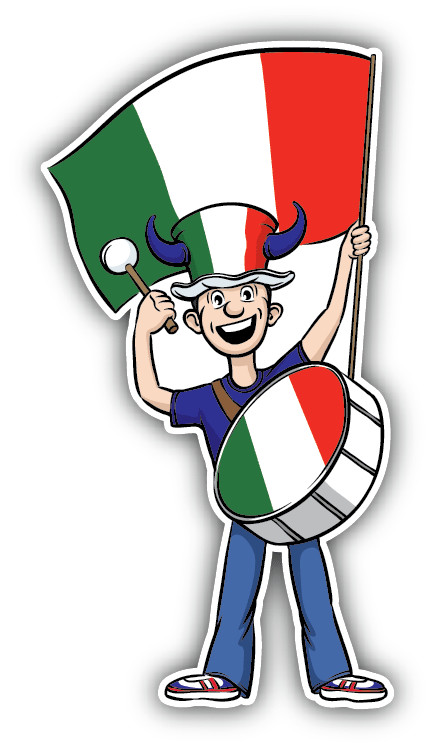 Italy Flag Sport Fan Car Bumper Sticker Decal ”SIZES”
