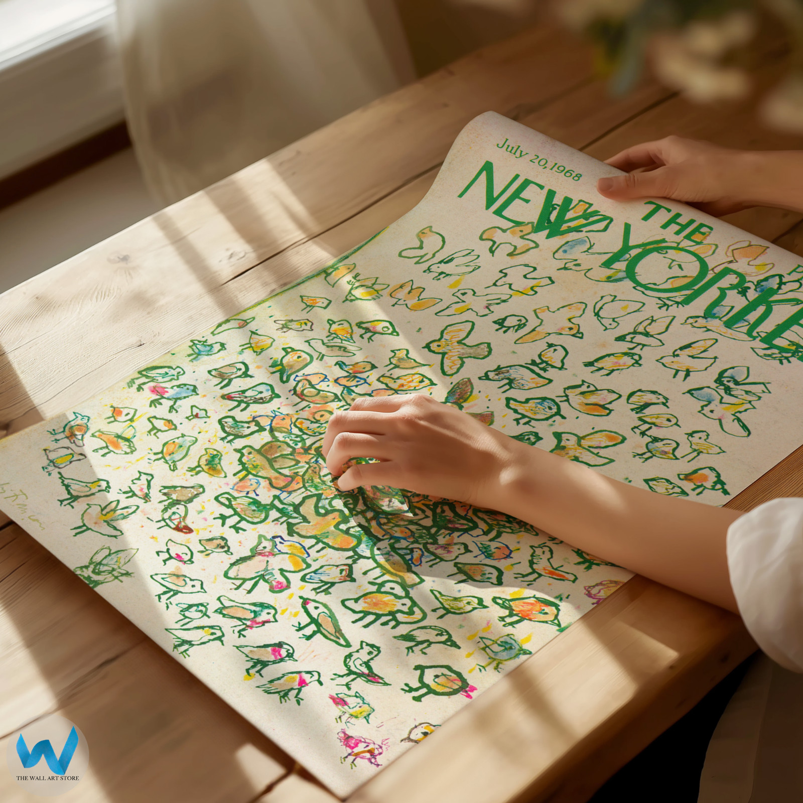 New Yorker July 1968 Poster Whimsical Bird Wall Art – 12X16/16X20/18X24/24X36