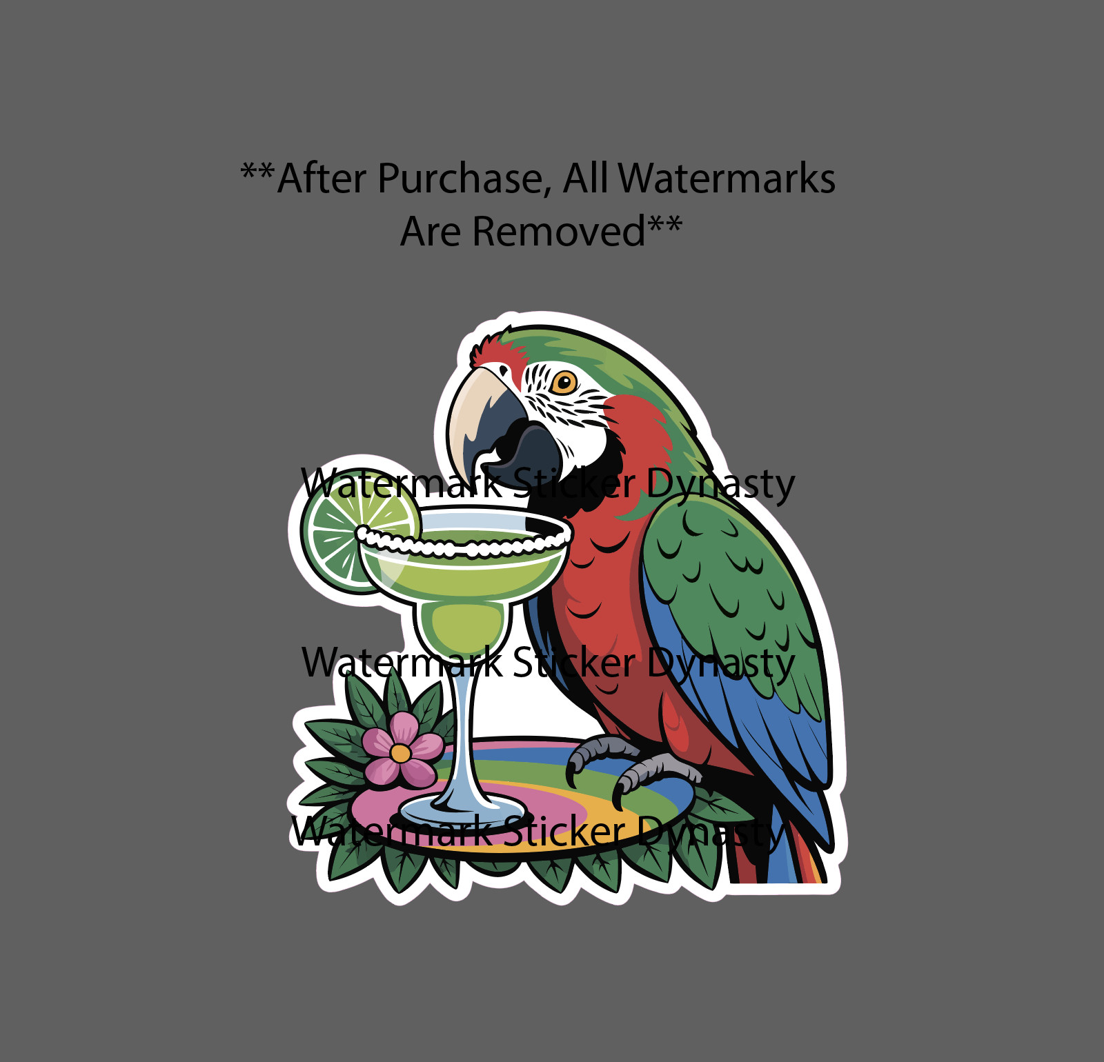 Parrot Sticker Waterproof Decal Margarita Drink Tropical Travel Beach Gift NEW