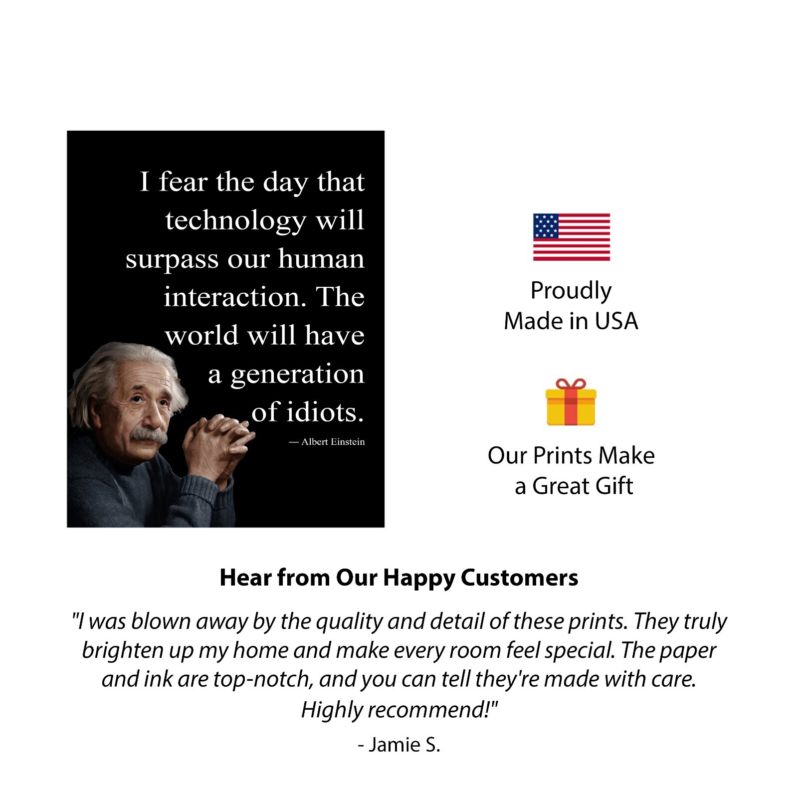 Albert Einstein Quote Print, Inspirational Wall Art,Motivational Einstein Poster