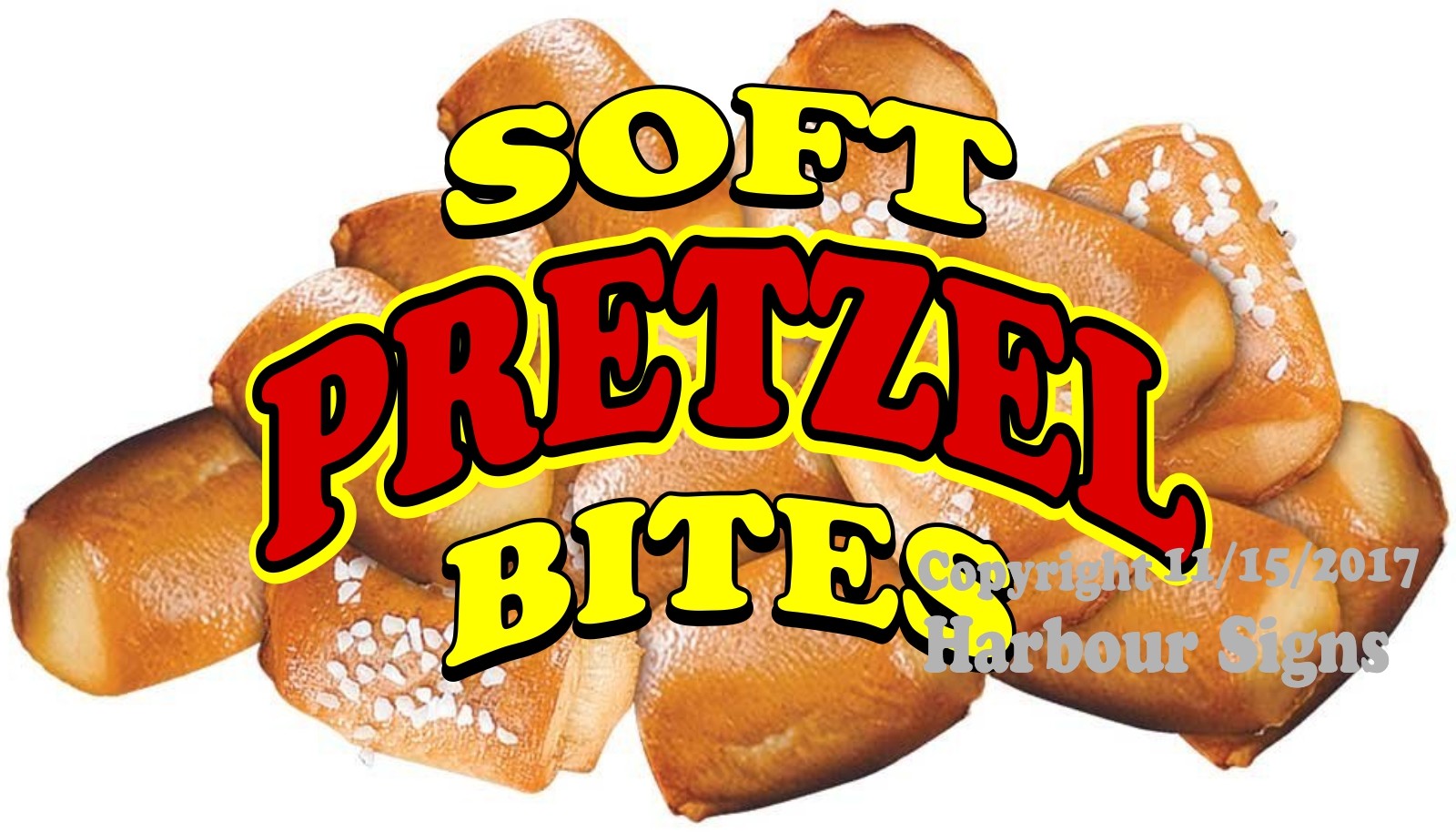 Soft Pretzel Bites (Choose Your Size) DECAL Food Truck Concession Sticker