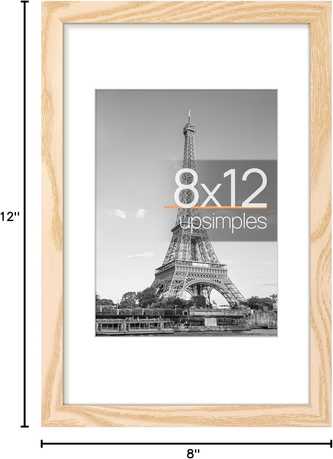 8×12 Matted Picture Frame in Natural Finish – Protects Your Cherished Memories