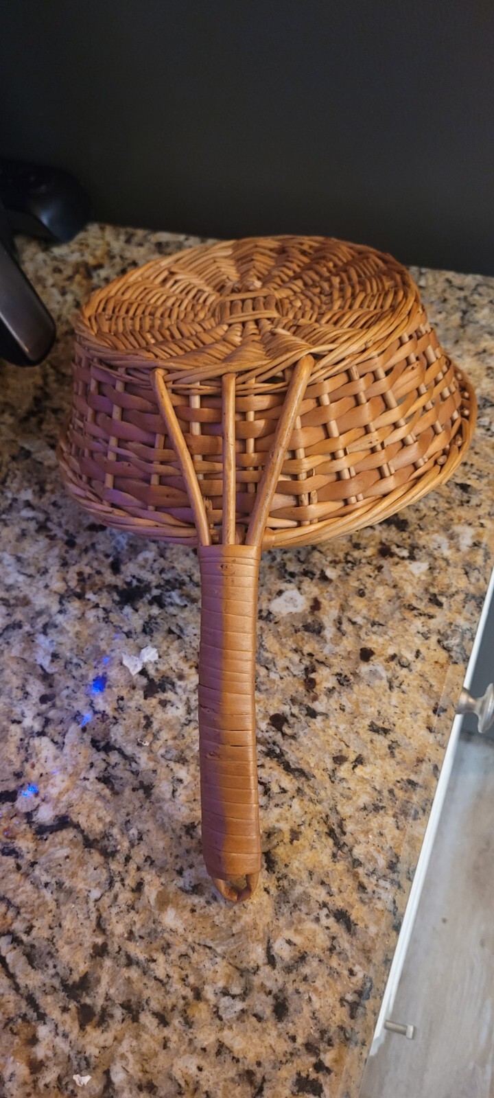 Woven Wicker Frying Pan Shaped Basket 9 IN. Diameter