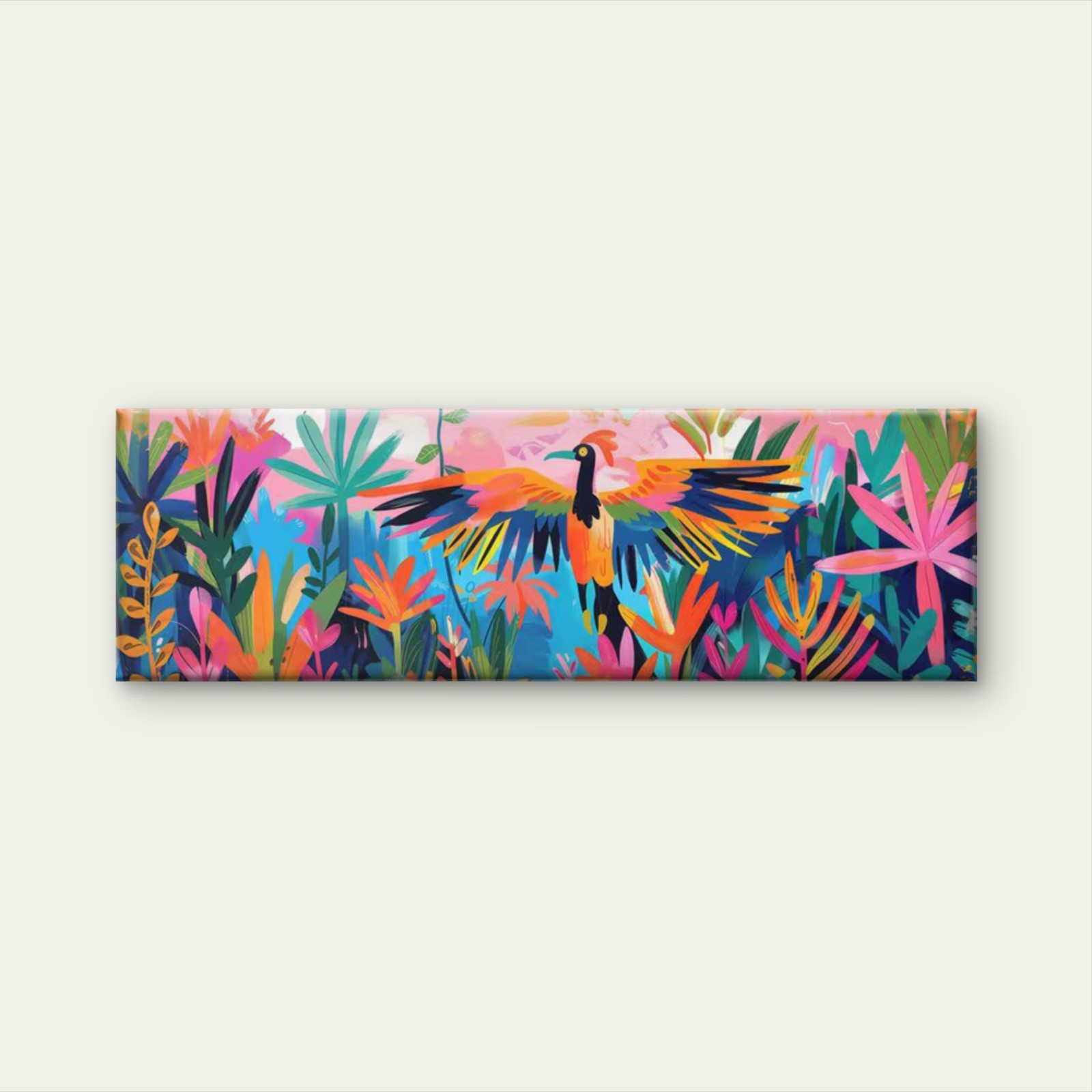 Panoramic Tropical Bird in Jungle Canvas Print Wall Art Home Decor