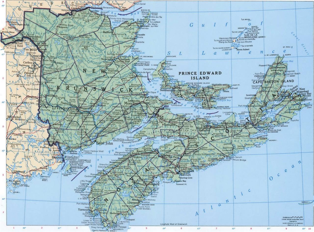 NOVA SCOTIA CANADA ROAD MAP GLOSSY POSTER PICTURE PHOTO PRINT BANNER 9686