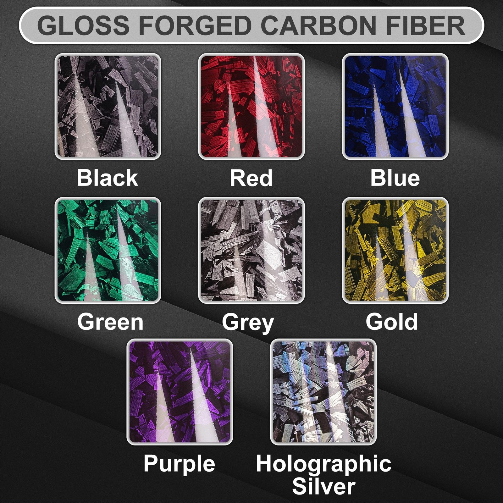 Lypumso Black Forged Carbon Fiber Vinyl Wrap, High Gloss Car Wrap Vinyl Film …