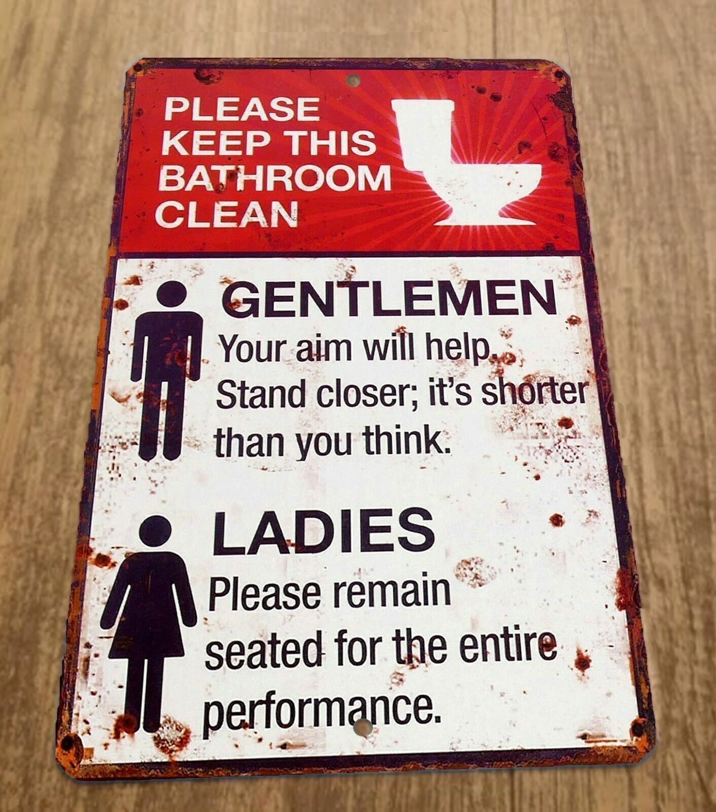 Please Keep This Bathroom Clean 8×12 Metal Wall Sign Misc Poster Humorous