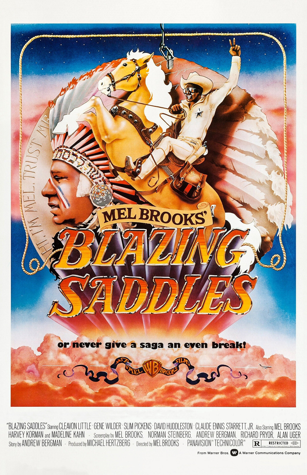 BB0630 Blazing Saddles Film By Mel Brooks 1974 Movie Poster 11×17