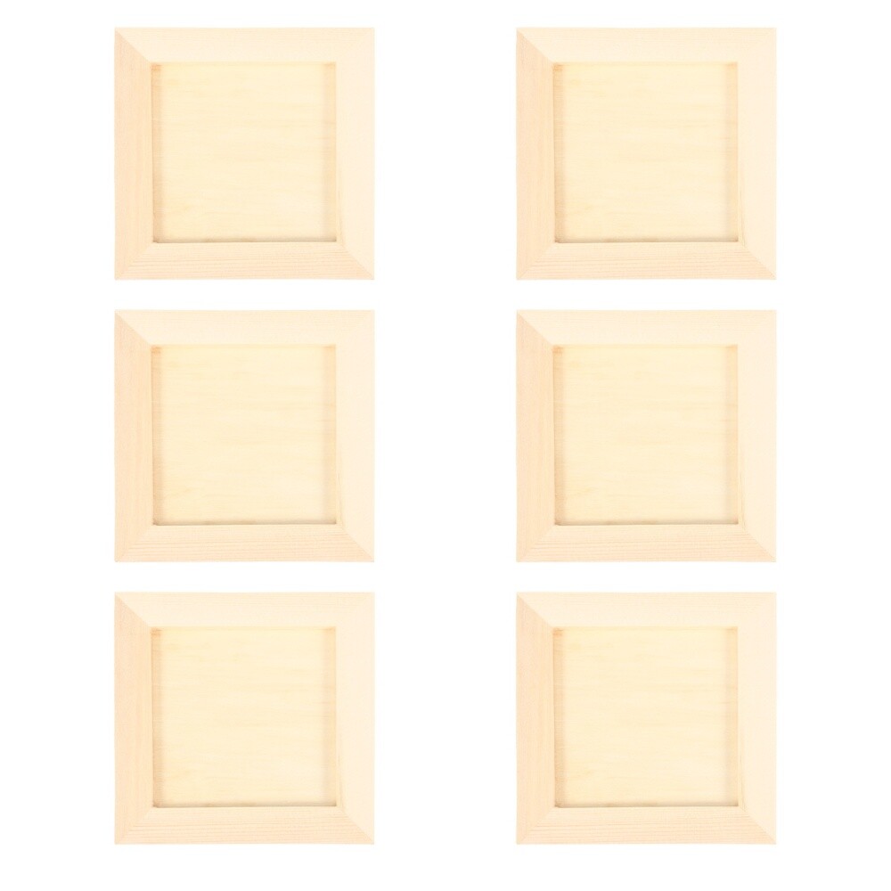 6Pcs Clay Picture Frame Canvas Painting Frames Unfinished Wood Photo Frames
