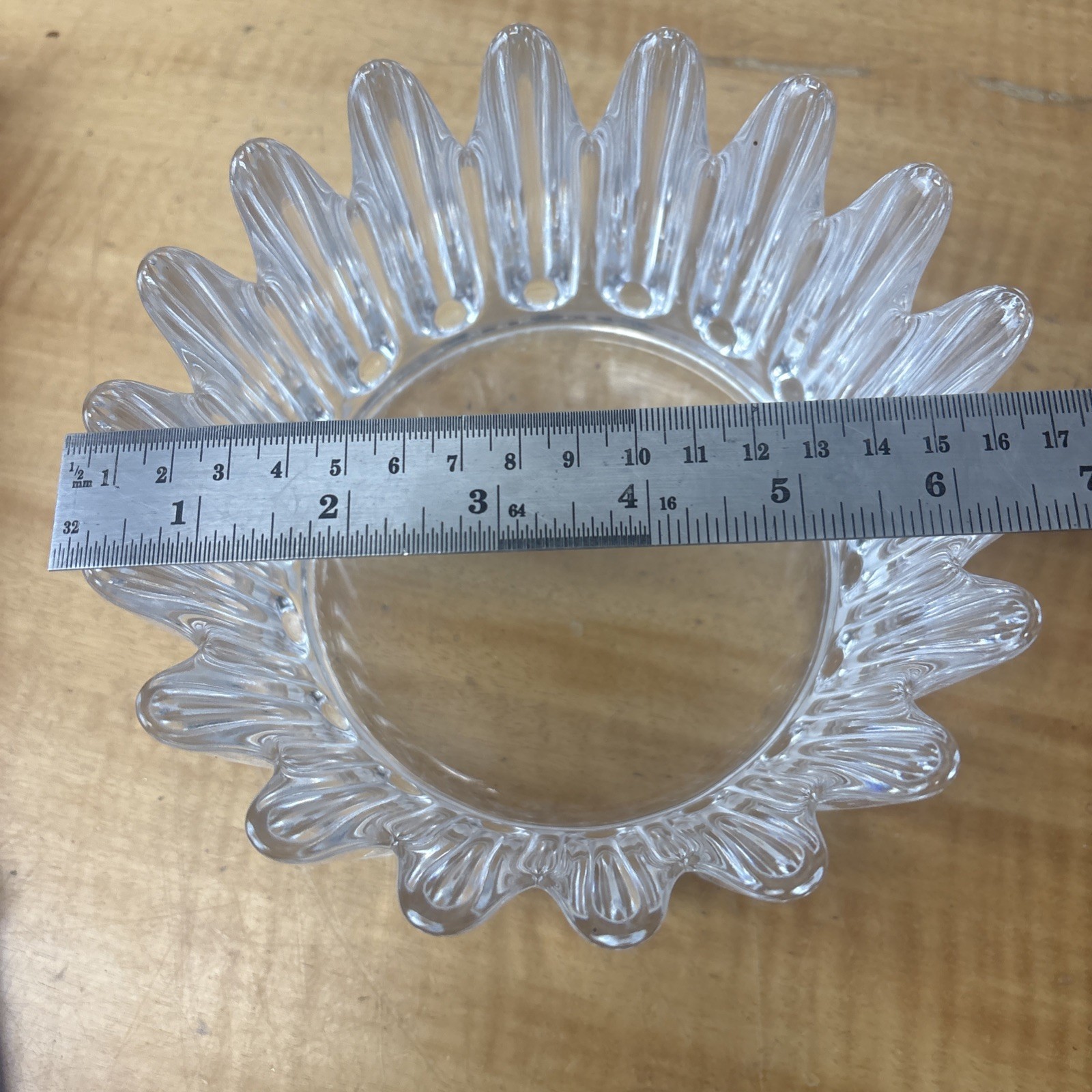 ORREFORS Vintage Signed Crystal Princess Crown Bowl Sweden 6.5″ Wide