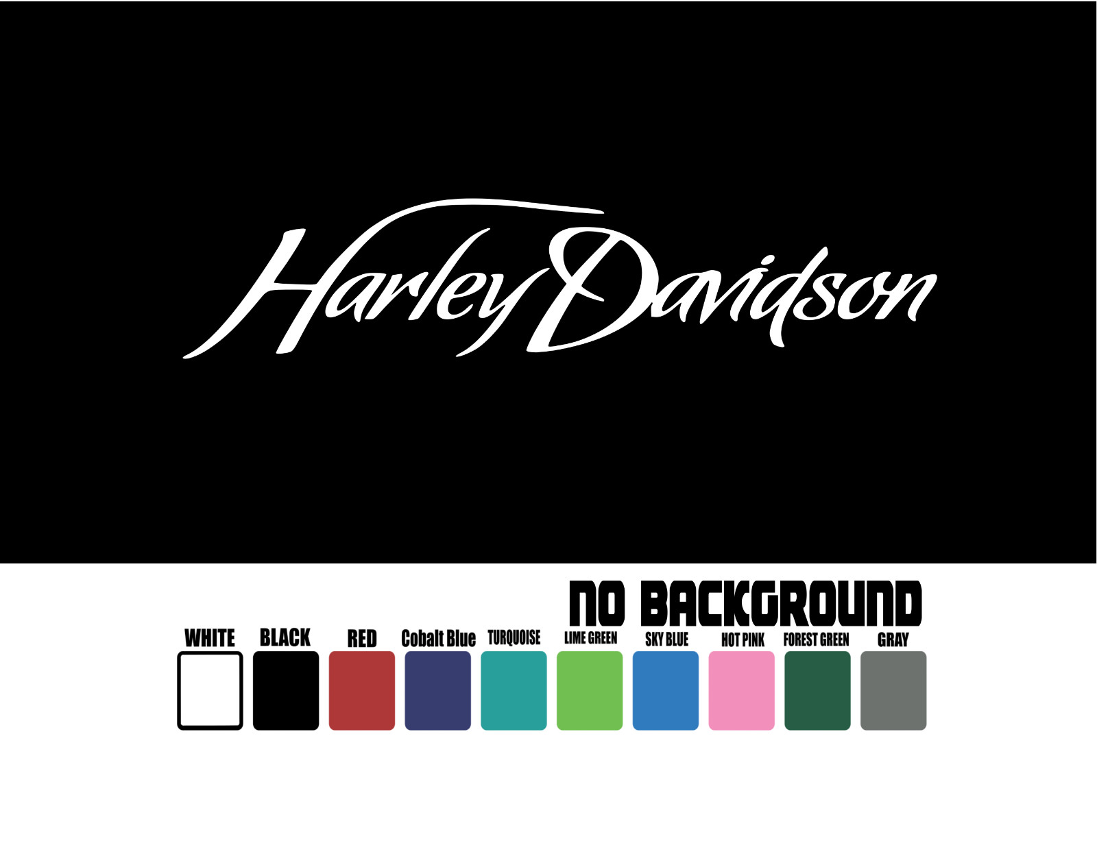 Script Harley Decal Sticker Die Cut Window Car Truck Laptop Motorcycle