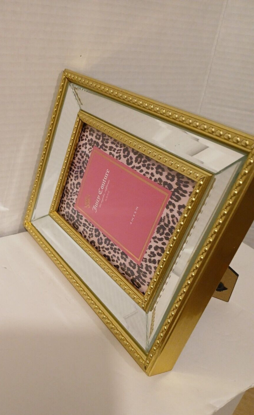 4X6 In Juicy Couture Mirror Gold Bead Picture Frame Classic Mirrored Frame