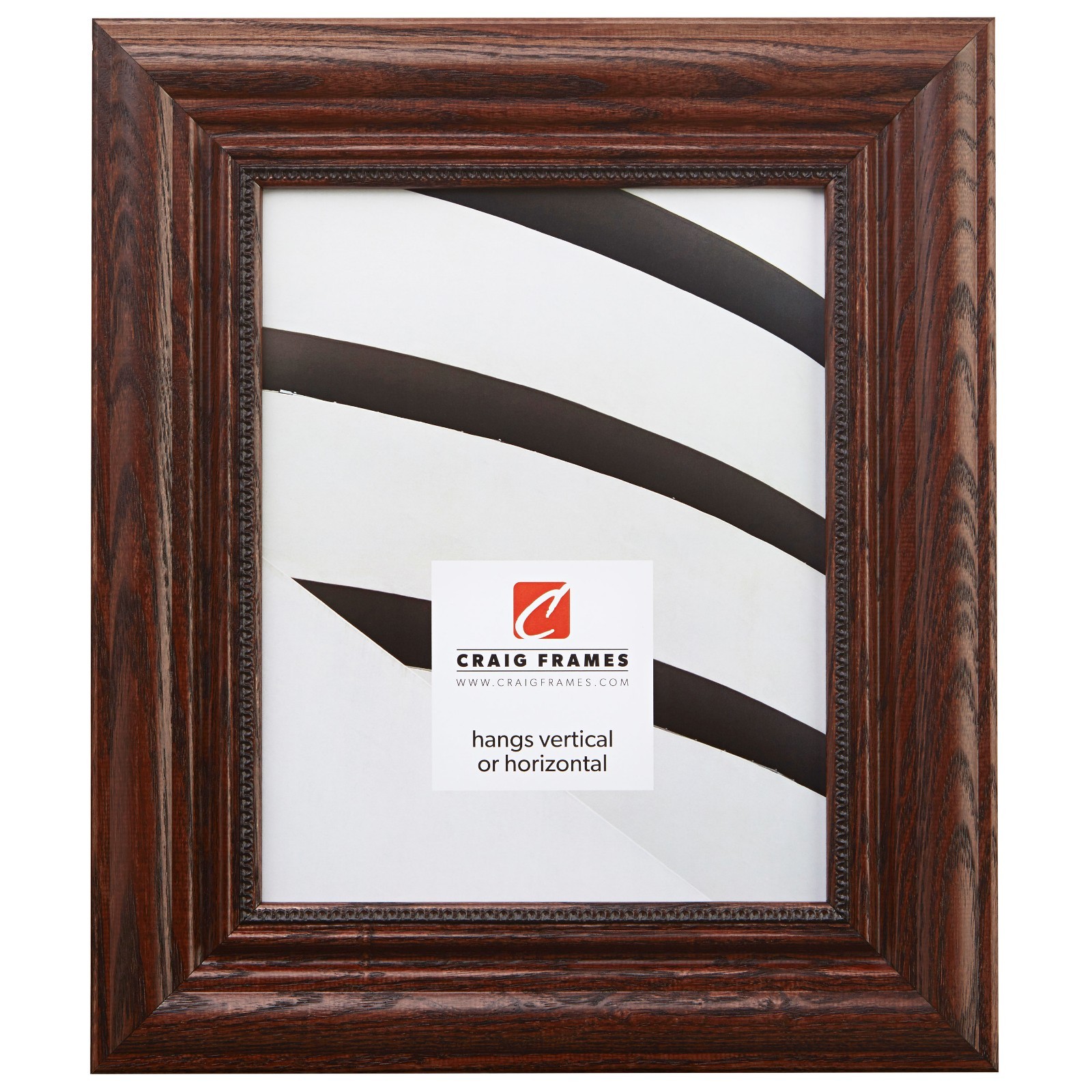 Craig Frames Traditional Ornate, 2.25″ Dark Walnut Brown Hardwood Picture Frame