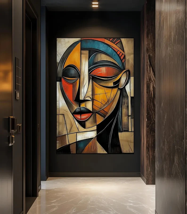 African Abstract Art Framed Canvas Ethnic Modern Home Wall Decor Print