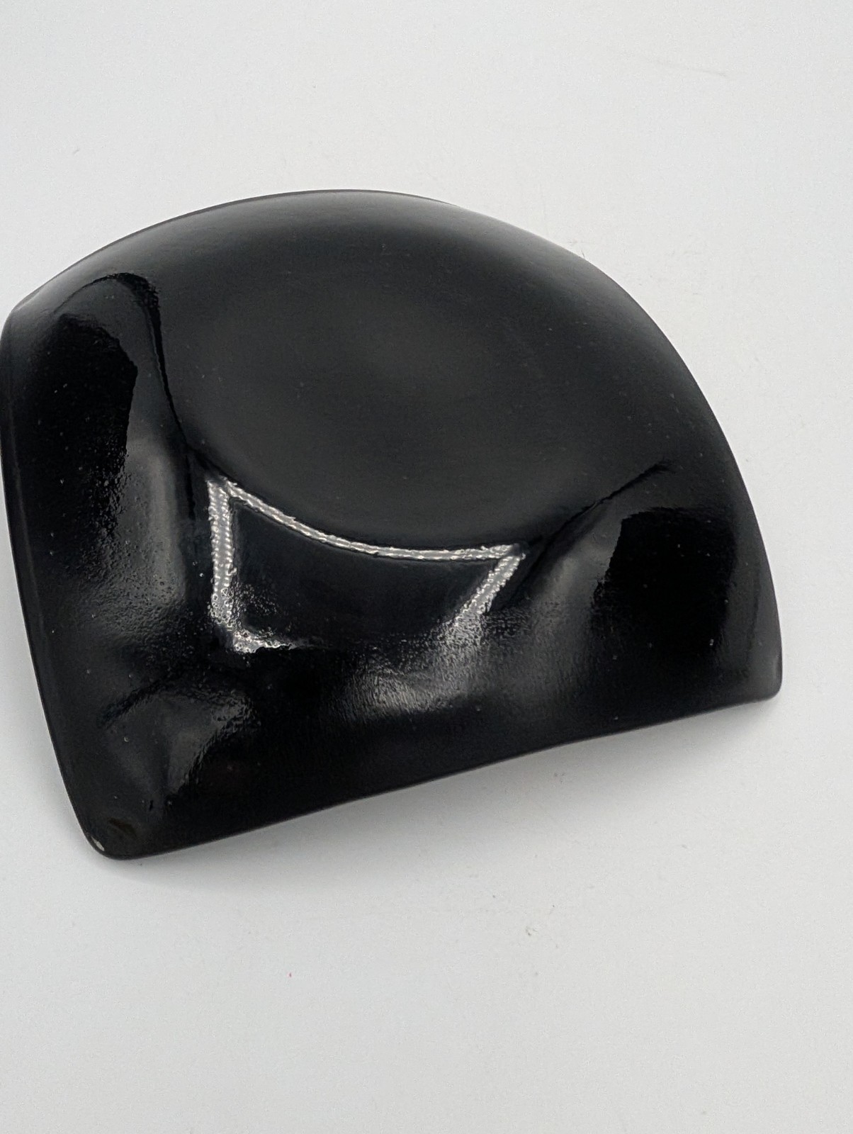 Fused Art Glass Dichroic Black Dragonfly Trinket Dish Square