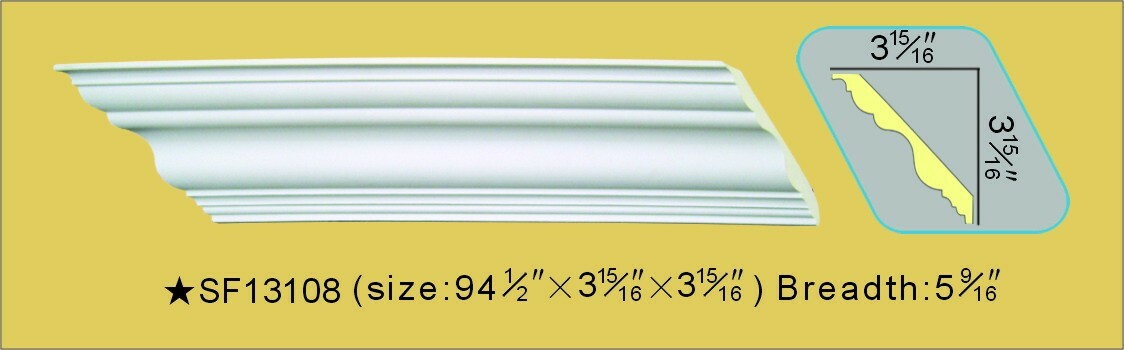 Decorative Crown Molding Polyurethane 94.5″ White Painted Lot of 15 SF13118