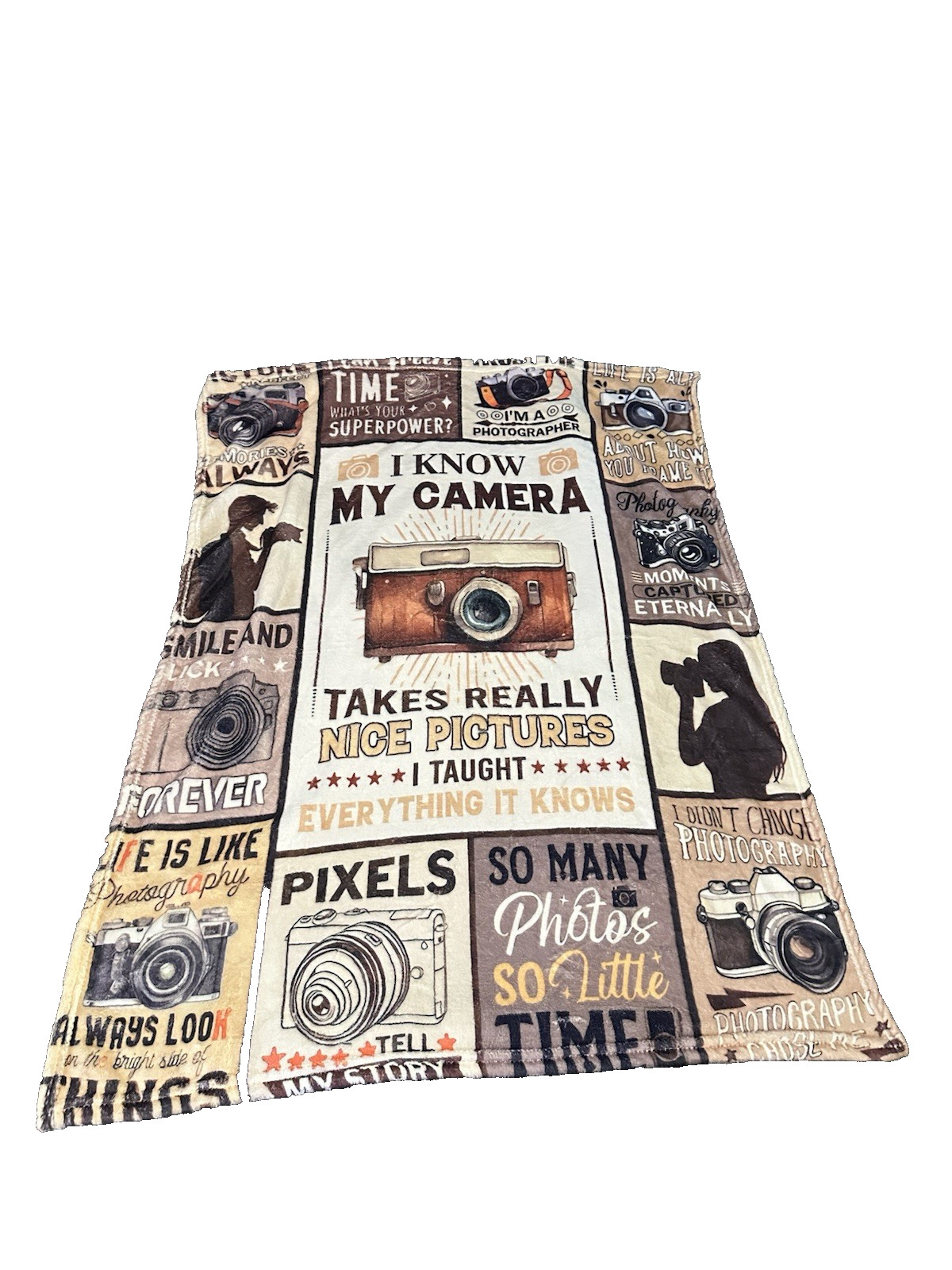 NEW small lap blanket throw approx. 38×30 inches toddlers kids camera photos