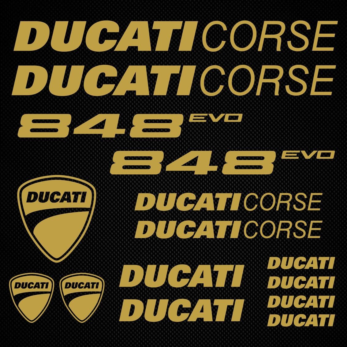 Ducati decals EVO 848 stickers for tank and helmet motorcycle vinyl ORACAL
