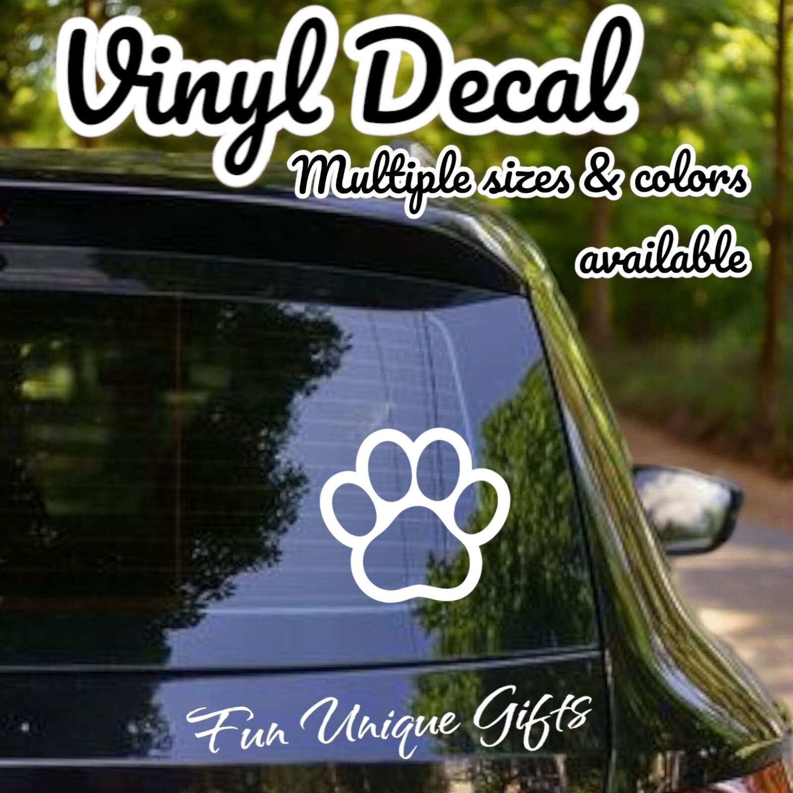 Paw Print Vinyl Decal Sticker -Multiple Colors & Sizes- FREE SHIPPING