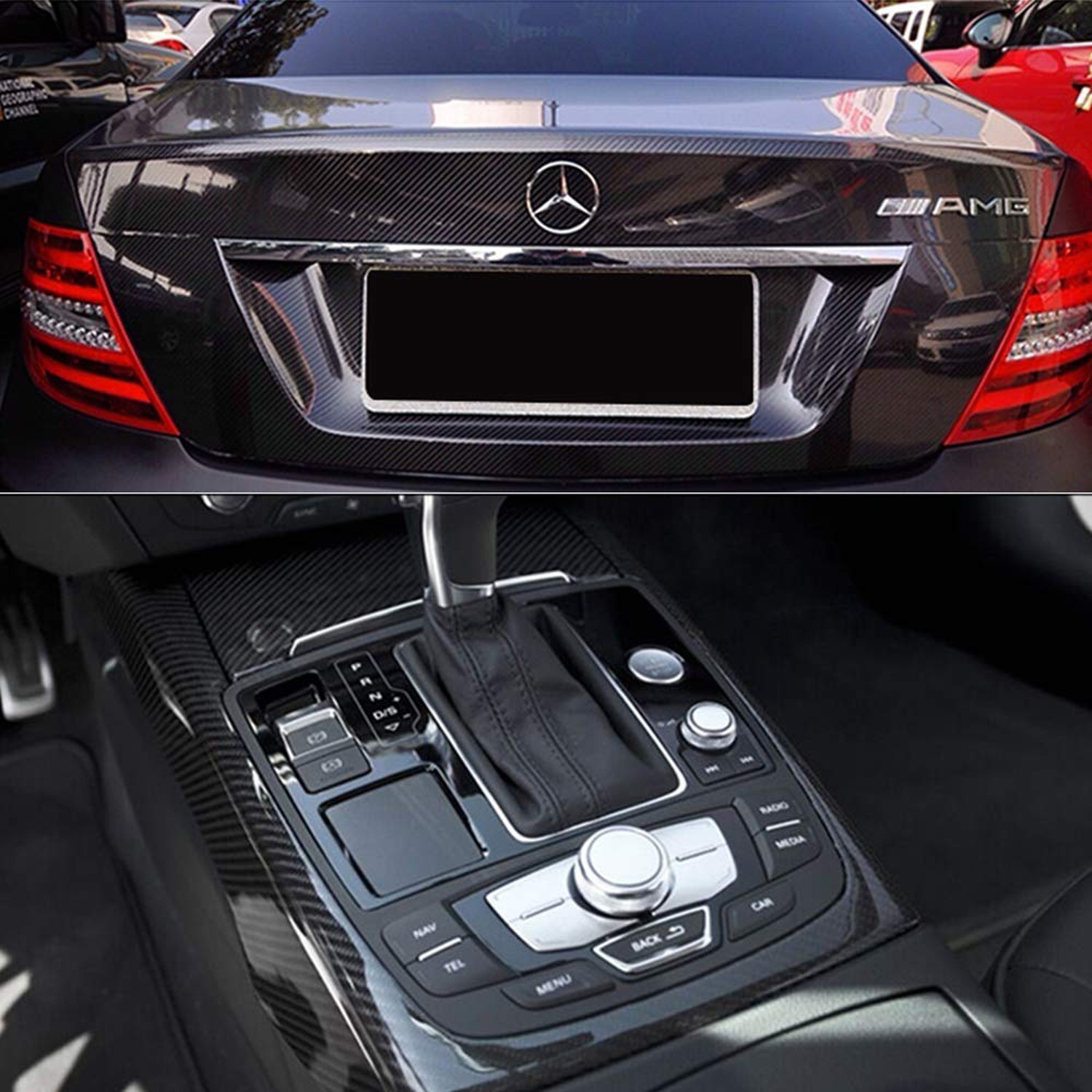 6D High Gloss Black Carbon Fiber Vinyl Bubble Free Air Release Car Wrap Film …