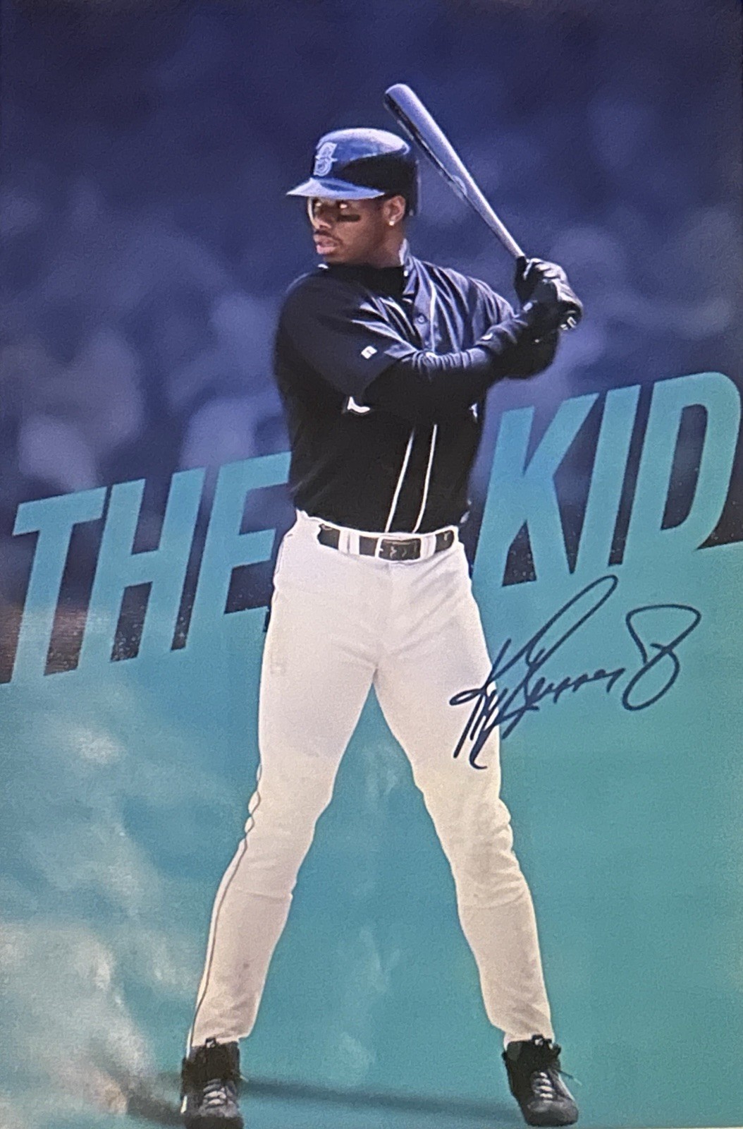 Ken Griffey Jr THE KID 2019 Frameless Canvas Wall Art Indoor Room 12×18