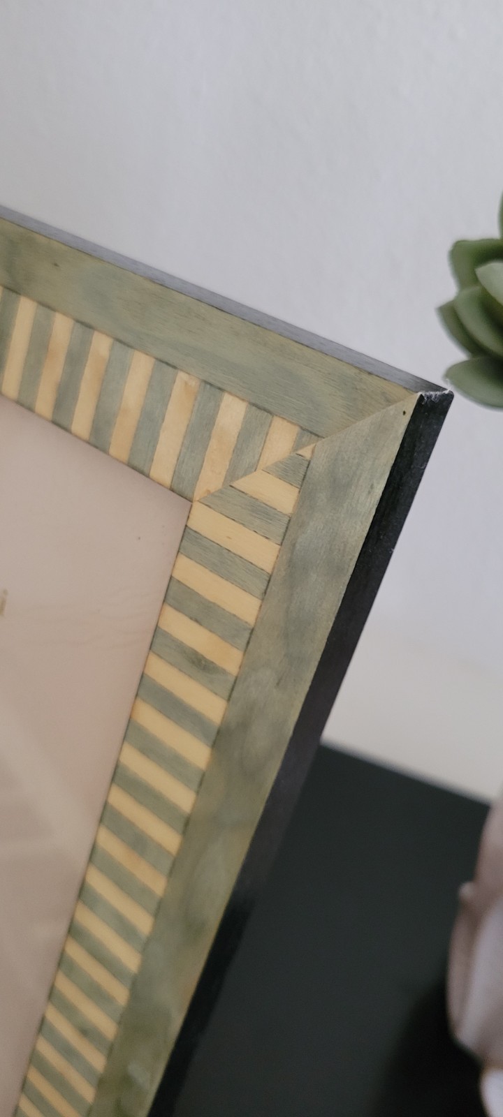 💕 NATALINI PICTURE FRAME 5X7 BLUE STRIPED GLOSSY LACQUERED MADE IN ITALY OOAK