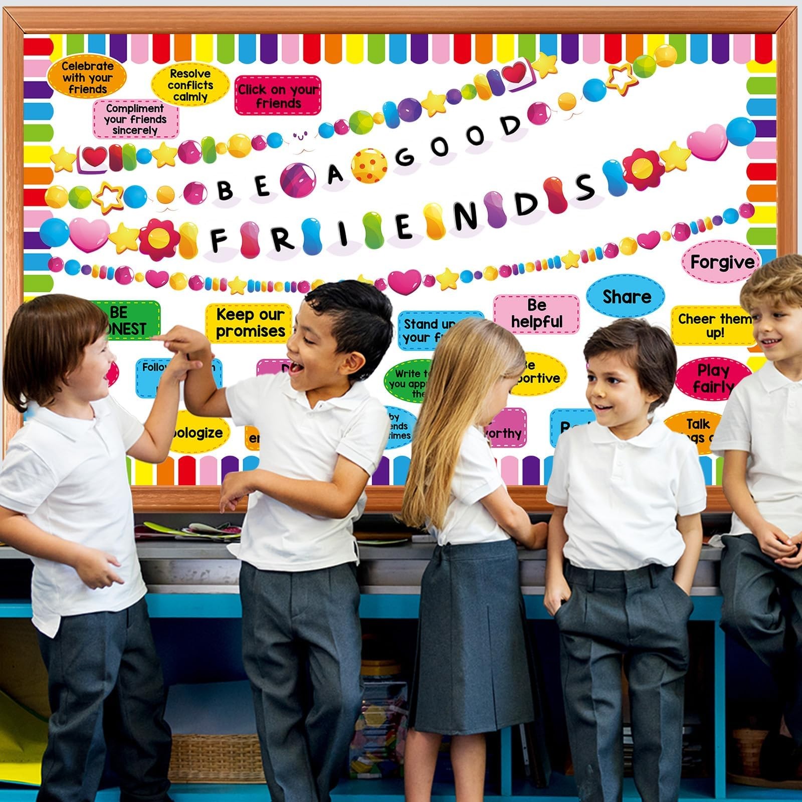Back to Bulletin Board Set Friendship Bracelet Classroom Decorations Motivati