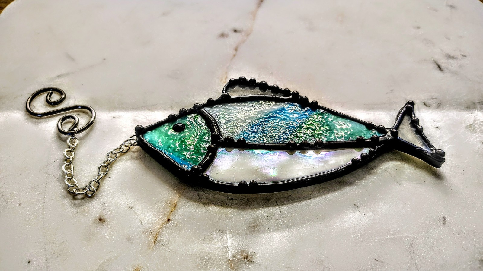stained glass fish suncatcher