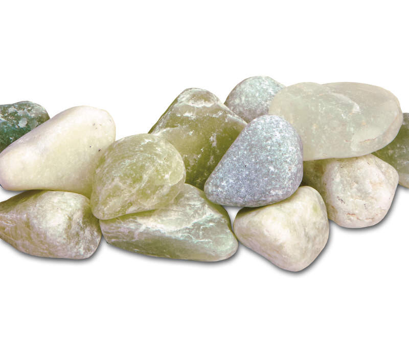 NEW Jade Green Tint Loose Decorative River Rocks Bowl Vase Filler 2 lb 1-2 in.