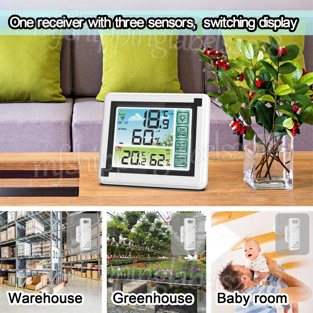 Digital LCD Indoor & Outdoor Weather Station Clock Calendar Thermometer Humidity