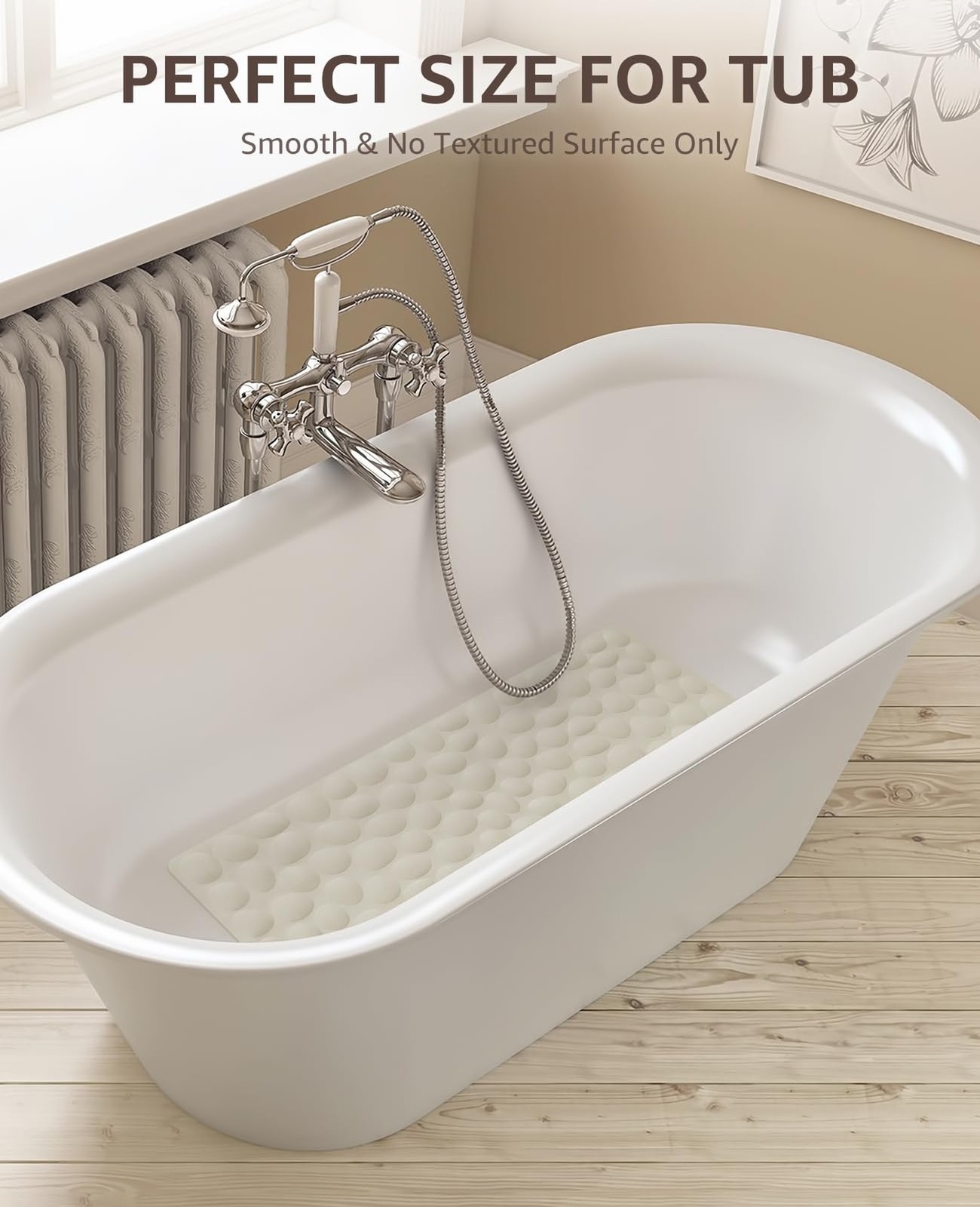 Bligli Non Slip Bathtub Mat, 16×31.5 Inch Standard Non-Slip Bathmats with Str…