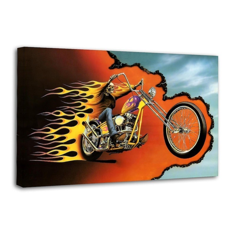 Vintage David Mann Motorcycle Poster 24×36 Unframed Biker Art