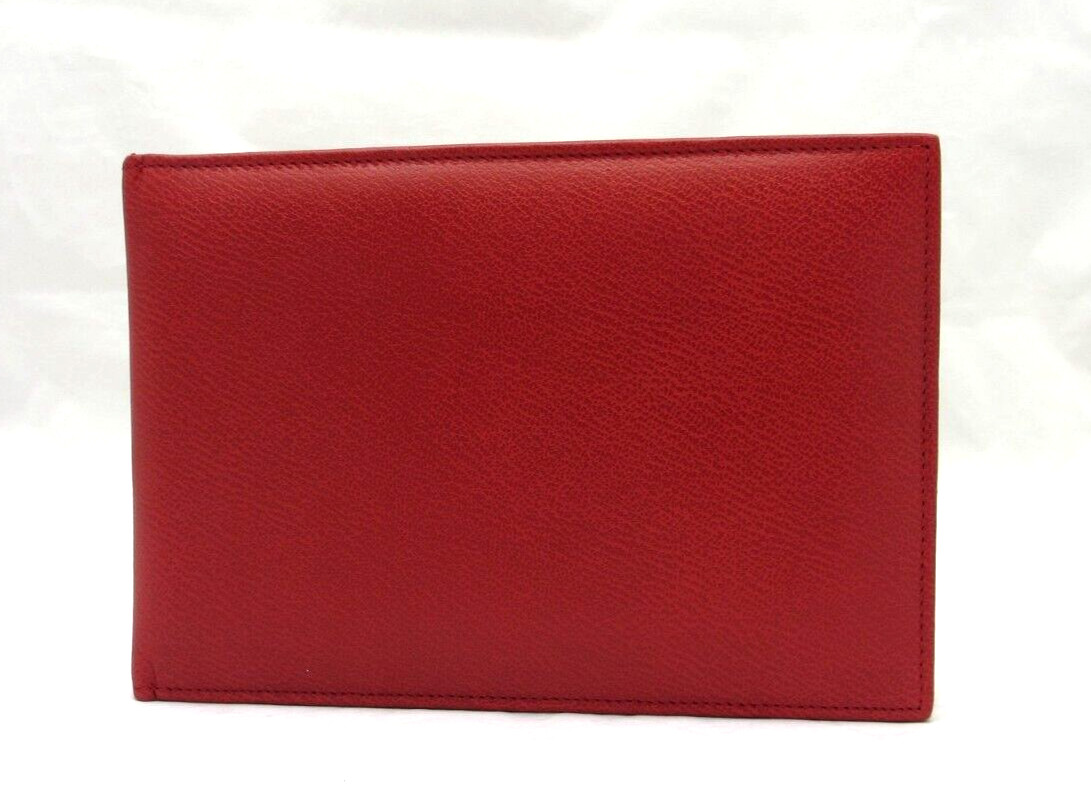 Photo Frame Leather Bifold holds TWO 4×6″ Photos Horizontal Graphic Image RED
