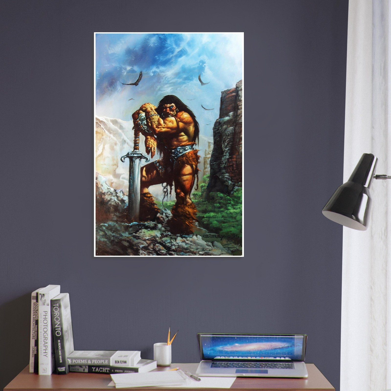 CONAN THE BARBARIAN SIMON BISLEY 1995 FANTASY WARRIOR ADVENTURE POSTER