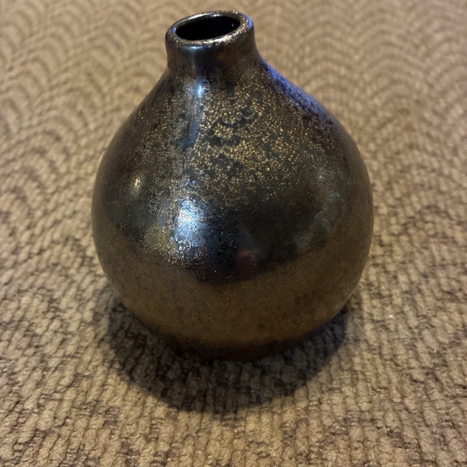 Modern Contemporary Bronze Gold Brown Color Metallic Shimmery Bud Vase – 4.50”