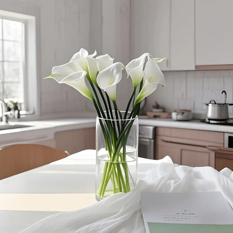 20Stems Artificial Calla Lily Bouquet Realistic White Fake Flowers Wedding Decor