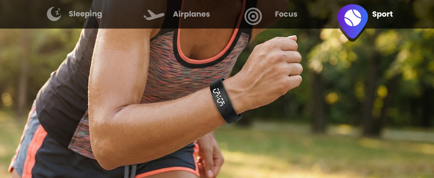 Vibrating Alarm Wristband Heavy Sleepers Adults Wrist Band Shock Clock Watch