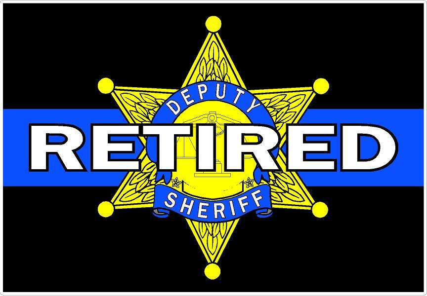 Thin Blue Line Deputy Sheriff Retired 6 pt Star Reflective Decal Police Officer
