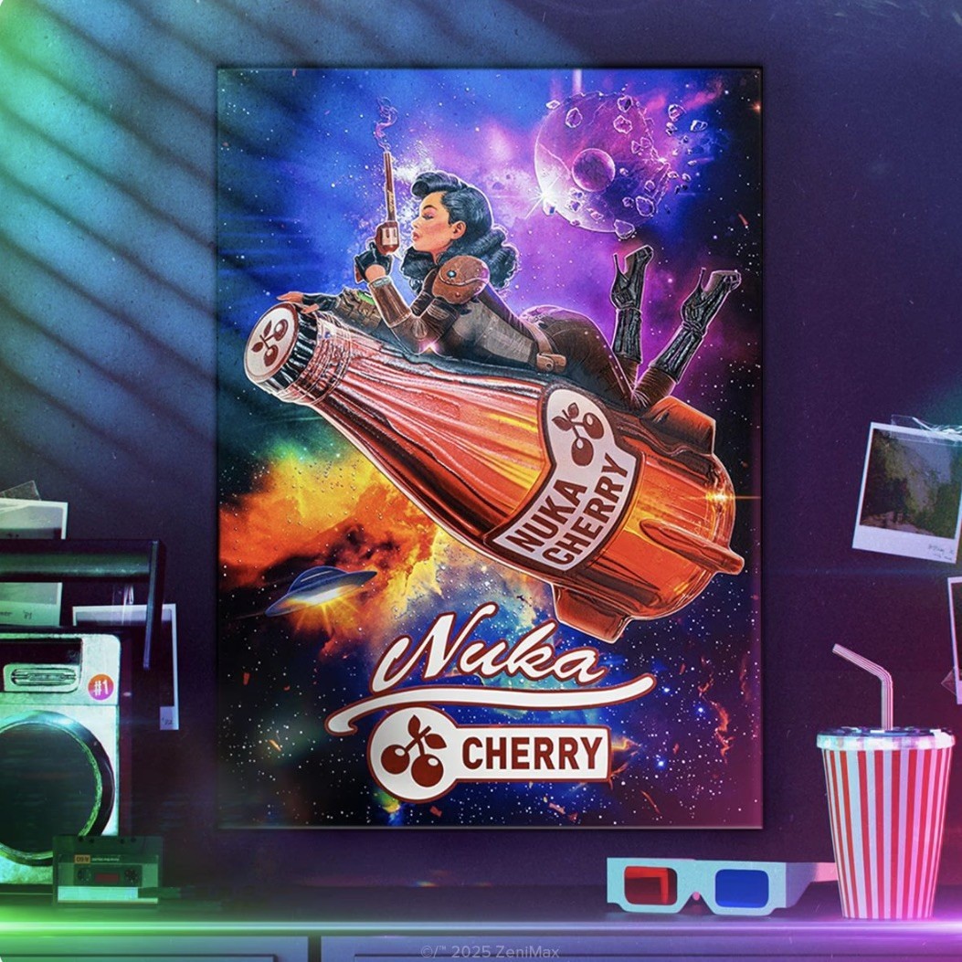 Displate Fallout–Nuka Cherry Girl–Limited Edition – x/1000 Fast & Safe Shipping